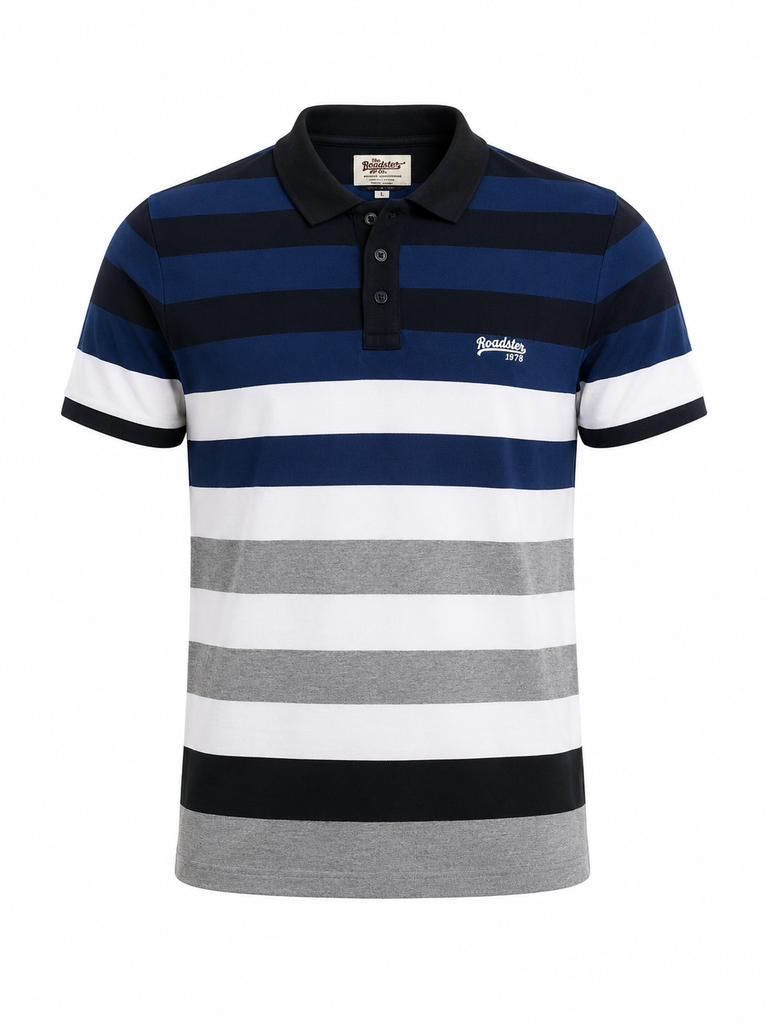 Roadster Men Stripe Polo
