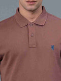 Red Tape Men Solid Polo Neck Pure Cotton Brown T-Shirt