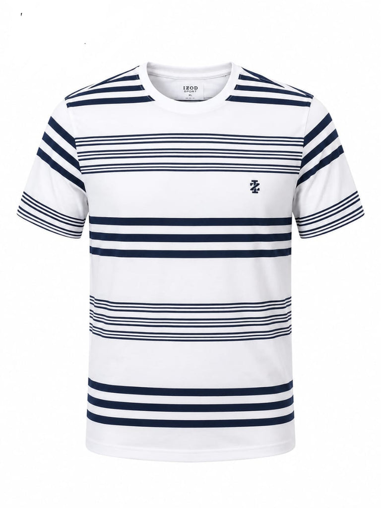 IZOD Men Stripe T shirt -White
