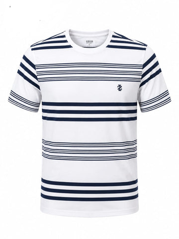 IZOD Men Stripe T shirt -White