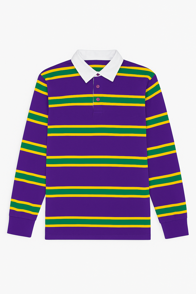 Polo Stripe Purple Long Sleeve