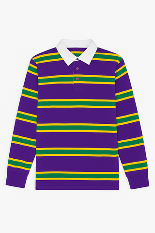 Polo Stripe Purple Long Sleeve