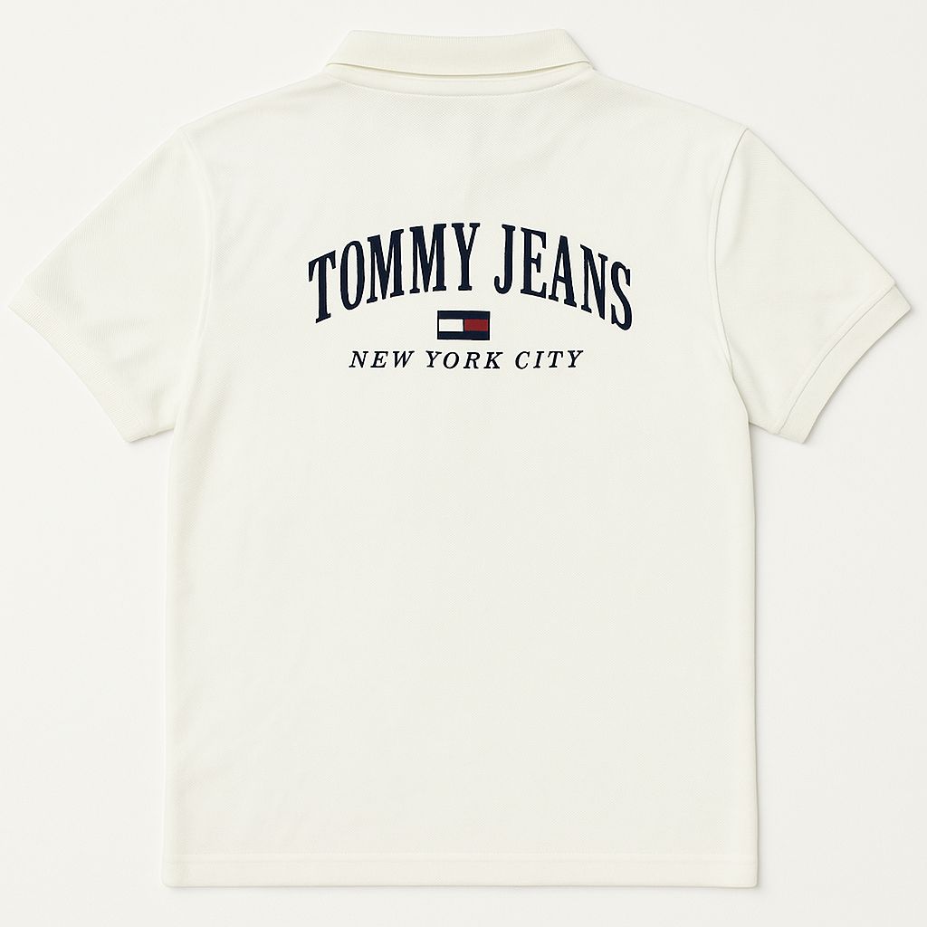 Tommy Jeans Men Off White Polo
