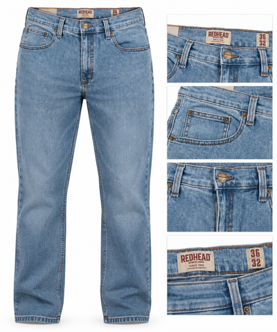 Redhead Men Blue Straight Cut Jeans