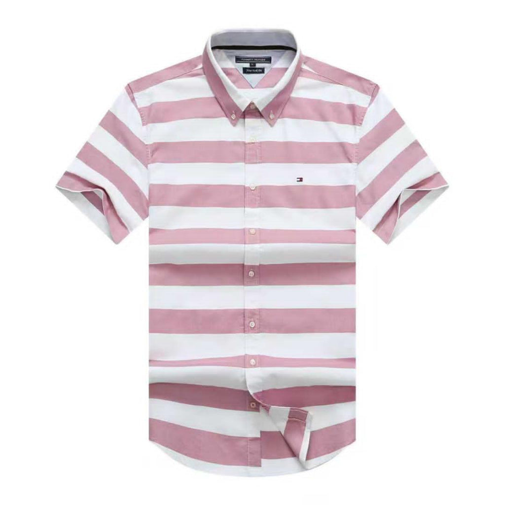 Tommy Hilfiger Oxford Men Horizontal Opaque Short Sleeve Shirt