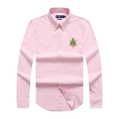 Polo R.L Long Sleeve Men Badge Shirt - Pink