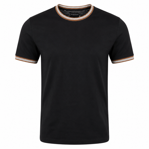 Denim & Flower Men Black T shirt