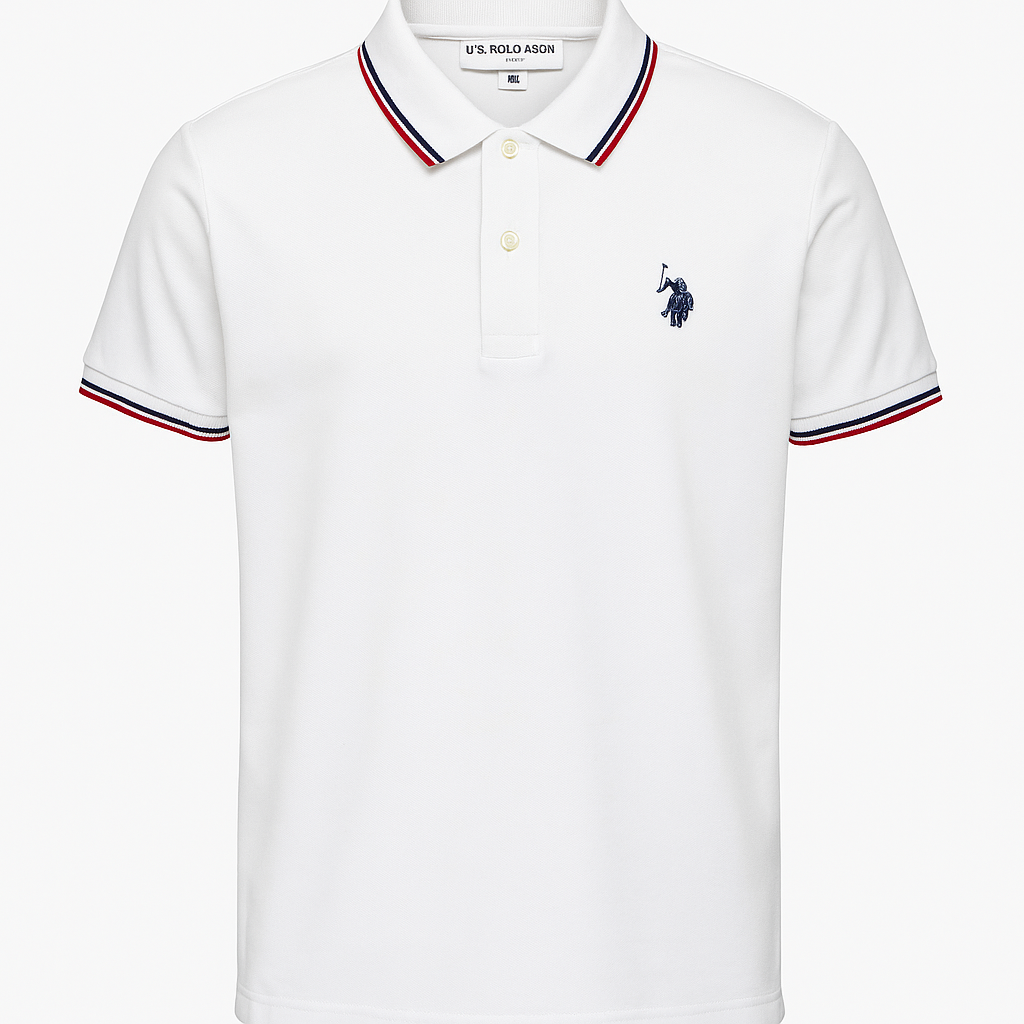 USPA ASSN Men White Polo