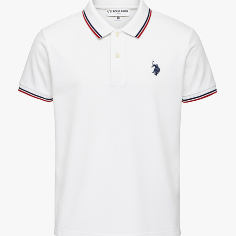 USPA ASSN Men White Polo