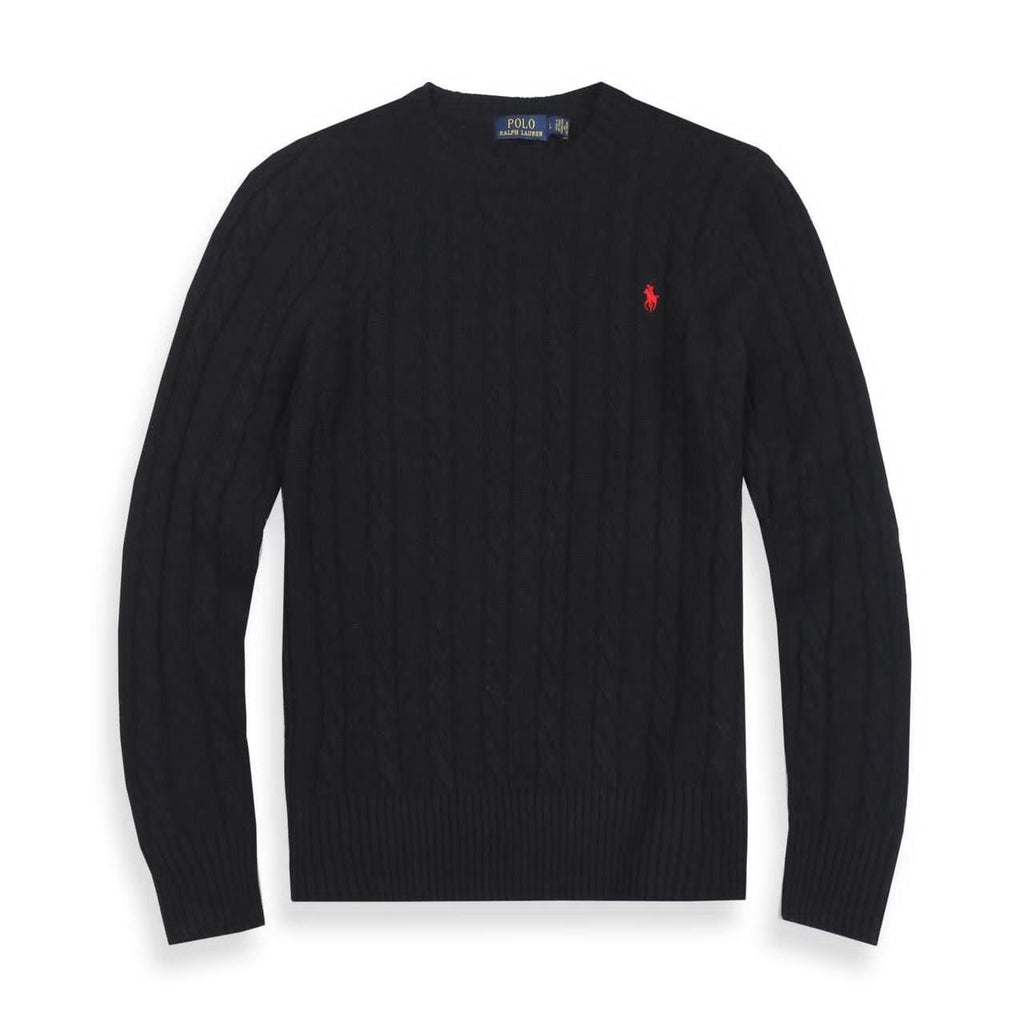 Polo Ralph Lauren Cable Knit Black Long Sleeve Sweater