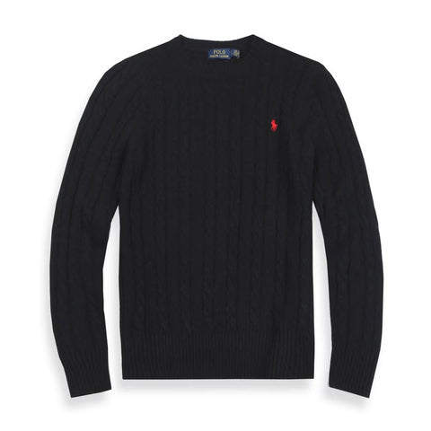 Polo Ralph Lauren Cable Knit Black Long Sleeve Sweater