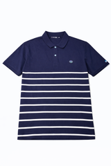RugbyWear Blue Men Stripe Polo