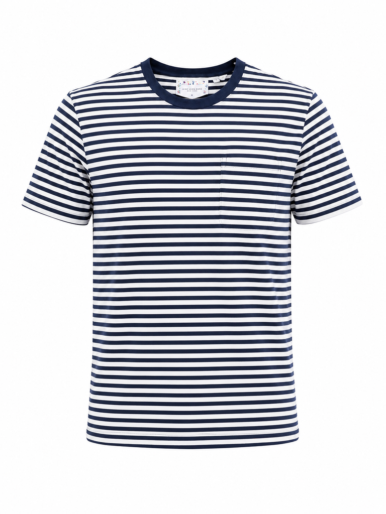 Denim And Flower Blue Stripe T shirt