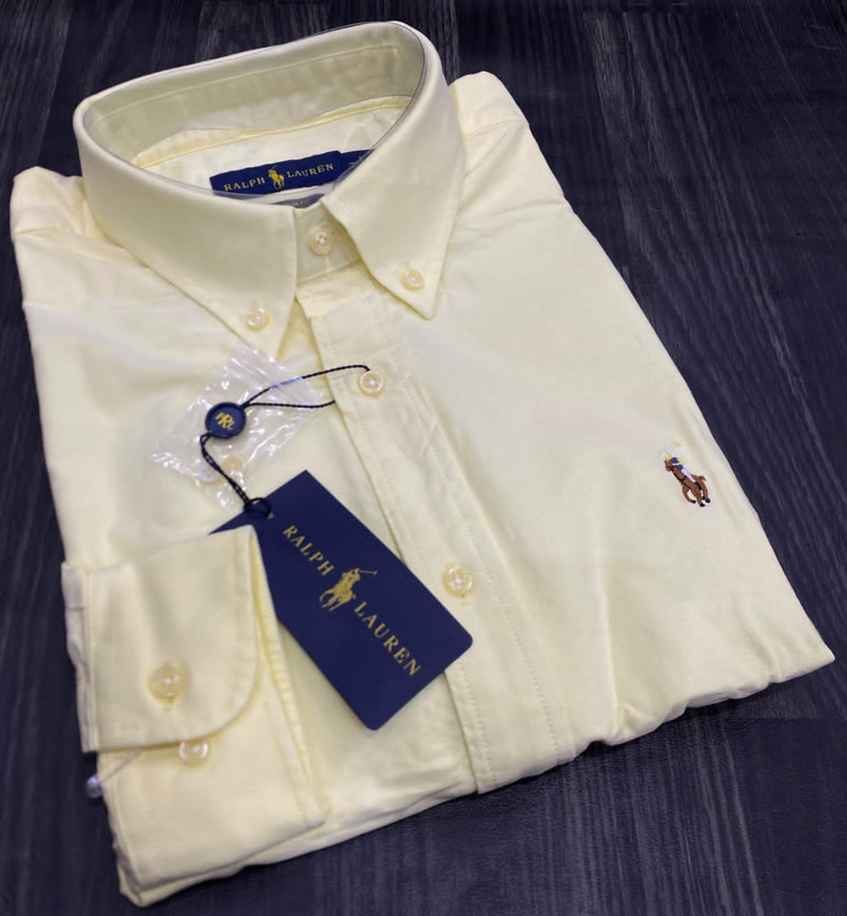 Polo Ralph Lauren Oxford Men Button Down Long Sleeve Shirt- Yellow