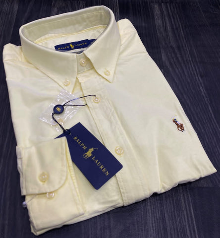 Polo Ralph Lauren Oxford Men Button Down Long Sleeve Shirt- Yellow