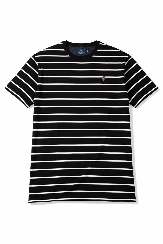 Louis Phillippe Men Black Stripe T shirt