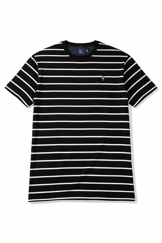 Louis Phillippe Men Black Stripe T shirt
