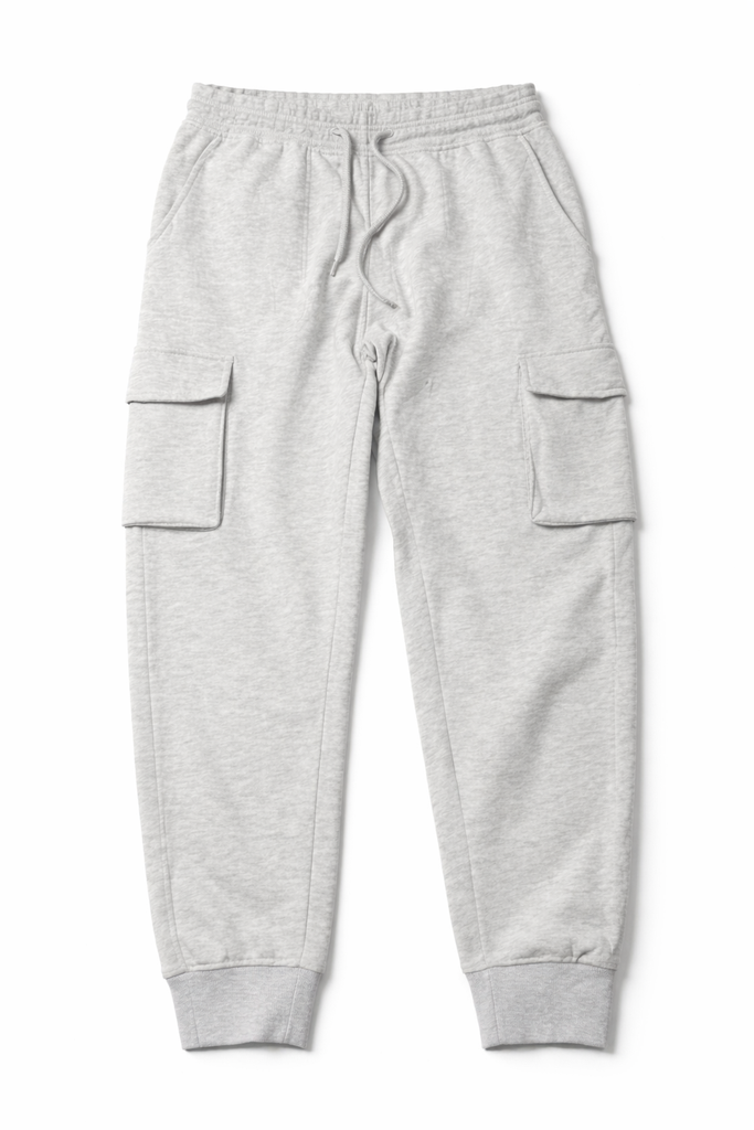 Cotton & Silk Cargo Grey Jogging Pants