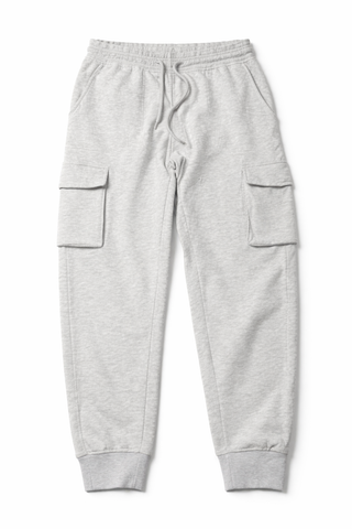 Cotton & Silk Cargo Grey Jogging Pants