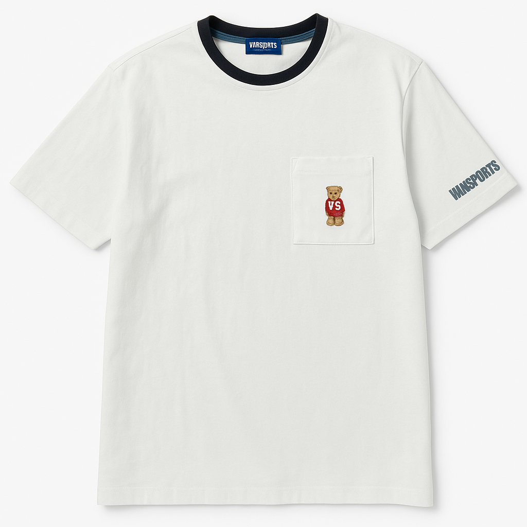 Vansport Men Bear Off White T shirt
