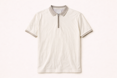 Denim & Flower Men Zip Up Polo