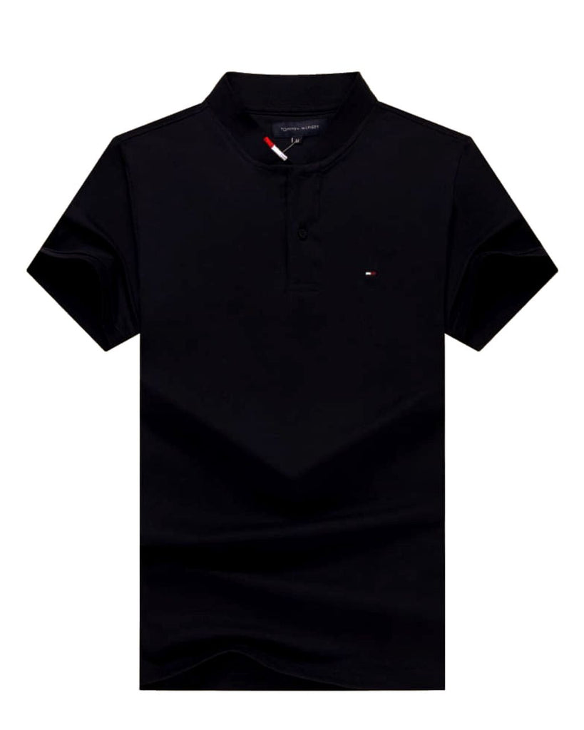 Tommy Hilfiger Black Band Collar Men T shirt