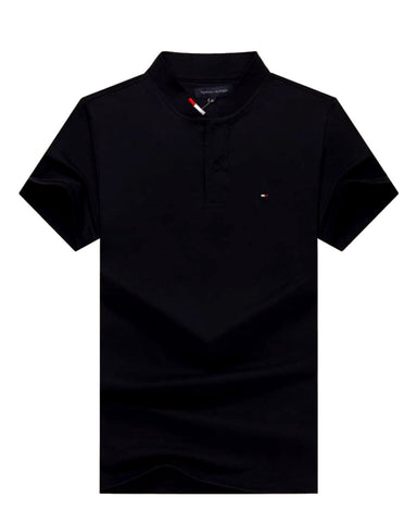 Tommy Hilfiger Black Band Collar Men T shirt
