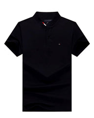 Tommy Hilfiger Black Band Collar Men T shirt