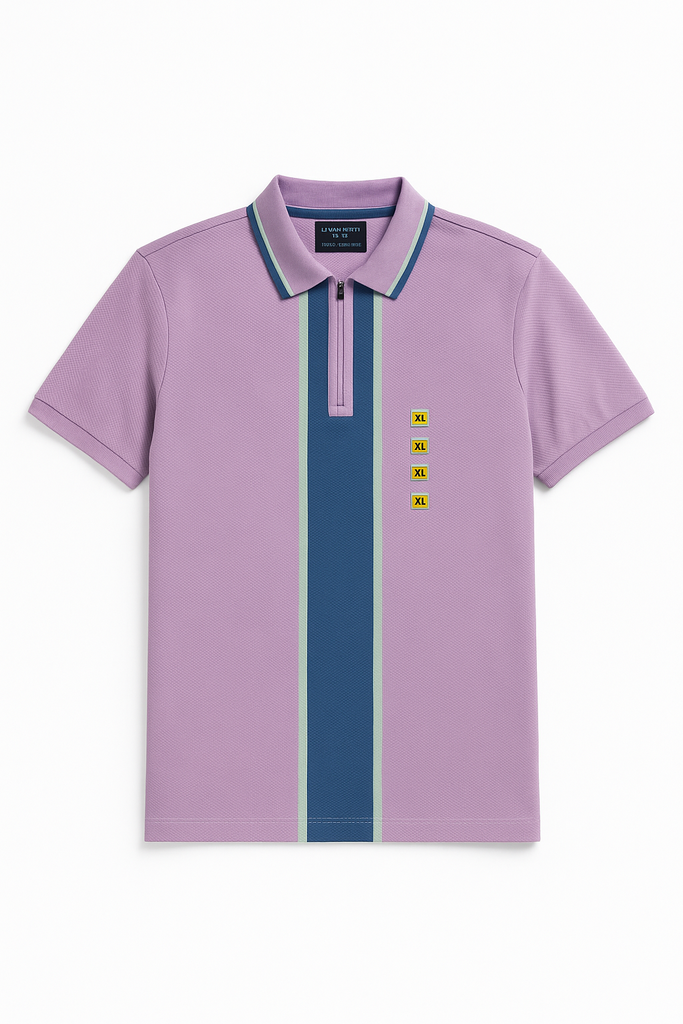 Men Zip Up Polo