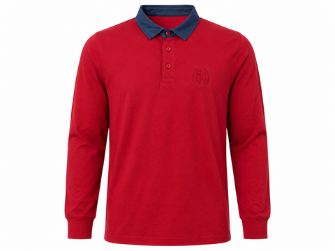 Babista Italian Red Men Long Sleeve Polo