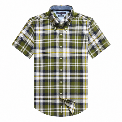 Tommy Hilfiger Men Check Short Sleeve Shirt New York Fit