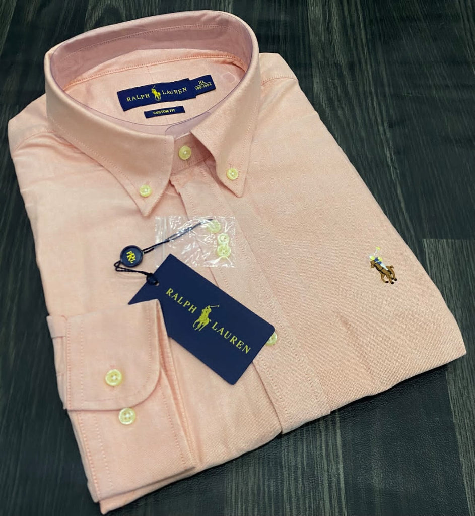 Polo Ralph Lauren Oxford Men Button Down Long Sleeve Shirt- Orange