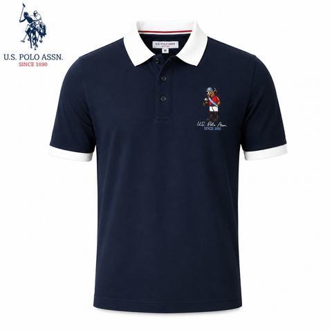 Polo Bear Men Navy Blue Polo -USPA ASSN