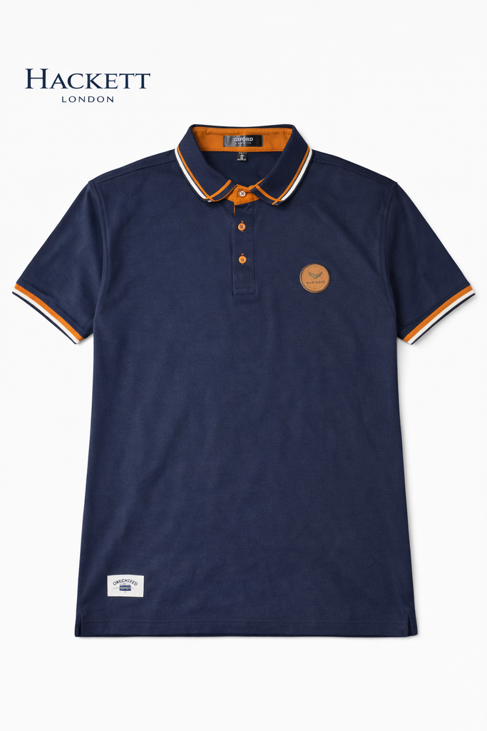 Oxford Men Navy Blue Polo