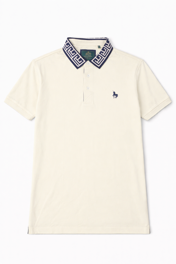 Van Hausen Men Cream Color Polo