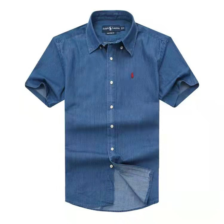 Polo Ralph Lauren Denim Blue Men Short Sleeve Small Pony Shirt