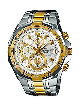 Casio Efr-539 Chronograph Mens Watch Two Tone Colour Steel Strap