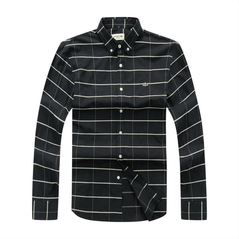 Lacoste Male Black Long Sleeve Check Shirt Plaid