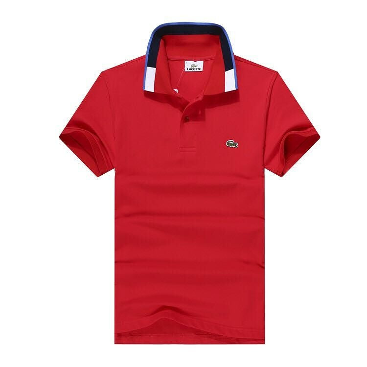 Male Red Lacoste Plain Polo