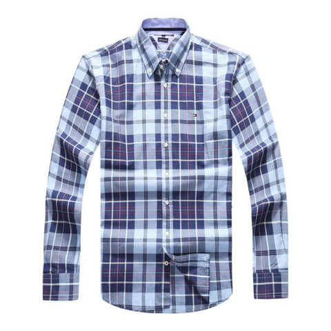 New Tommy Hilfiger Sky Blue  Long Sleeve Check shirt Male