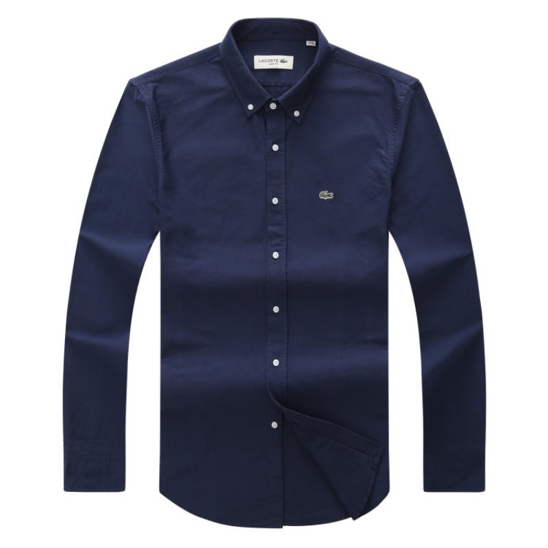 Lacoste Men's Deep Blue Long Sleeve Oxford Shirt