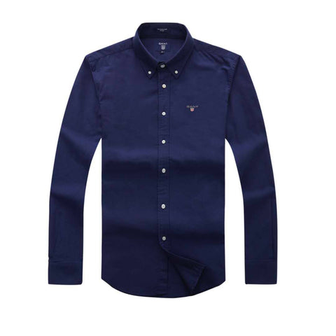 GANT Archive Long Sleeve Male Oxford Shirt Navy Blue