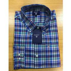 GANT Check Long Sleeve Male Shirt Blue.