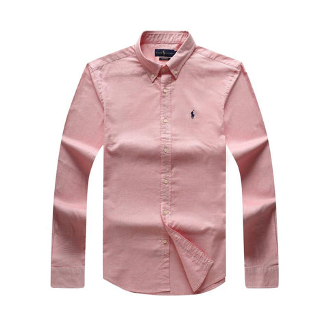 Polo Ralph Lauren Men's Custom Fit Tiny Checked Long Sleeve Shirt - Pink