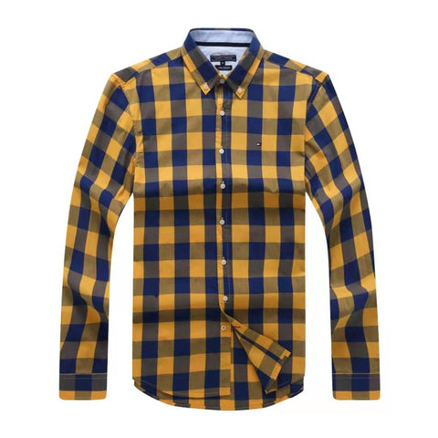 Tommy Hilfiger with an all-over check pattern Long Sleeve Blue/Yellow Shirt