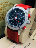 Burberry Men's BU7700 Endurance Red Chronograph Dial Rubber Strap Watch