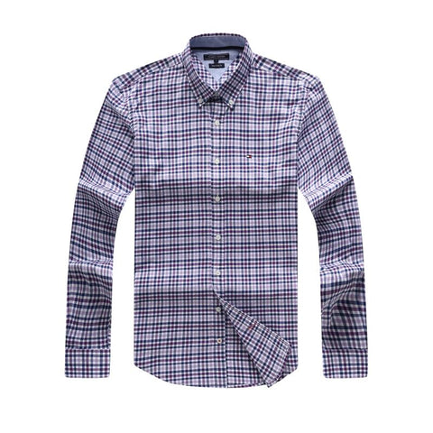 Long Sleeve Tommy Hilfiger with an all-over check pattern Blue/White Shirt