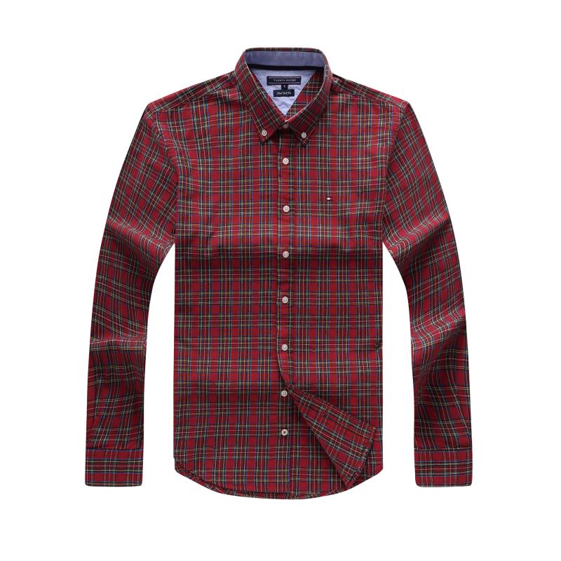 Tommy Hilfiger with an all-over check Long Sleeve pattern Red/Green Shirt