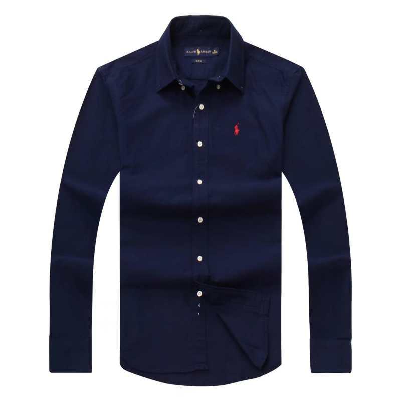 Ralph Lauren Male Long Sleeve Navy Blue Oxford