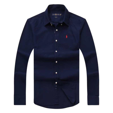 Ralph Lauren Male Long Sleeve Navy Blue Oxford